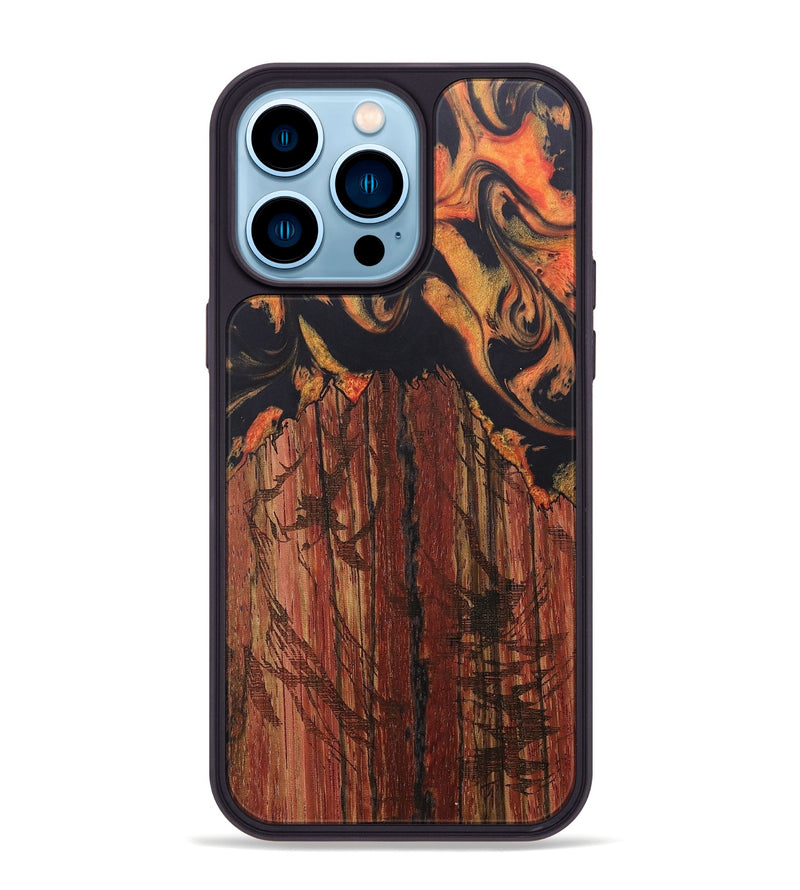 iPhone 14 Pro Max Wood+Resin Phone Case - Ashton (Lava, 673491)