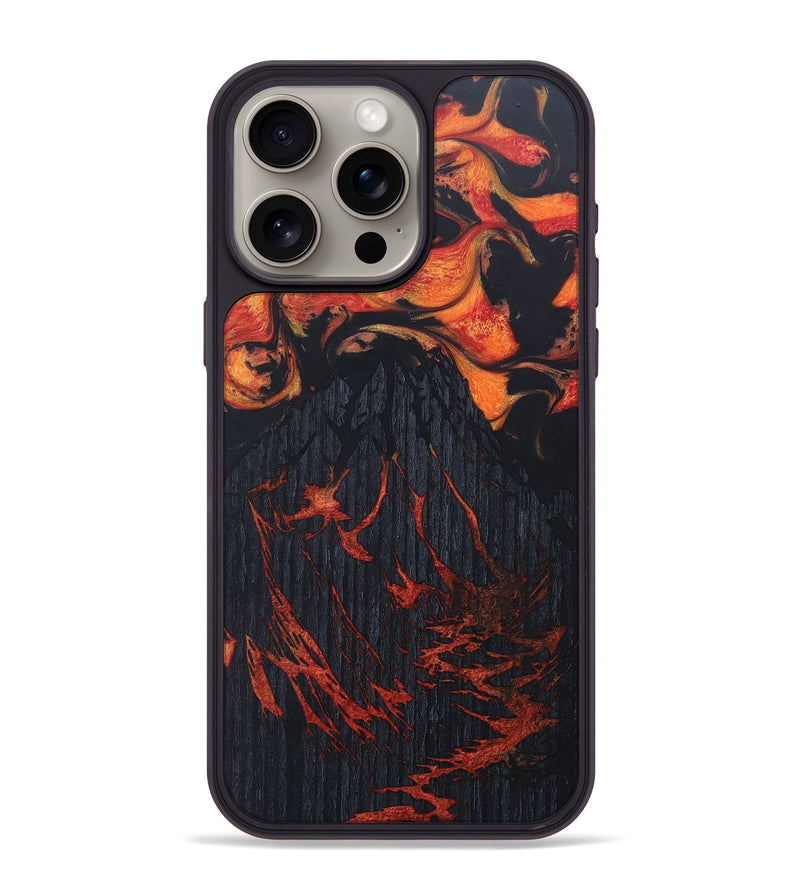 iPhone 15 Pro Max Wood+Resin Phone Case - Latonya (Lava, 673493)
