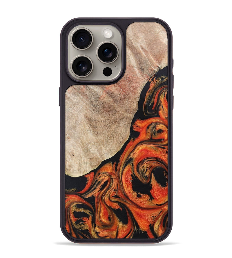 iPhone 15 Pro Max Wood+Resin Phone Case - Teagan (Lava, 673494)