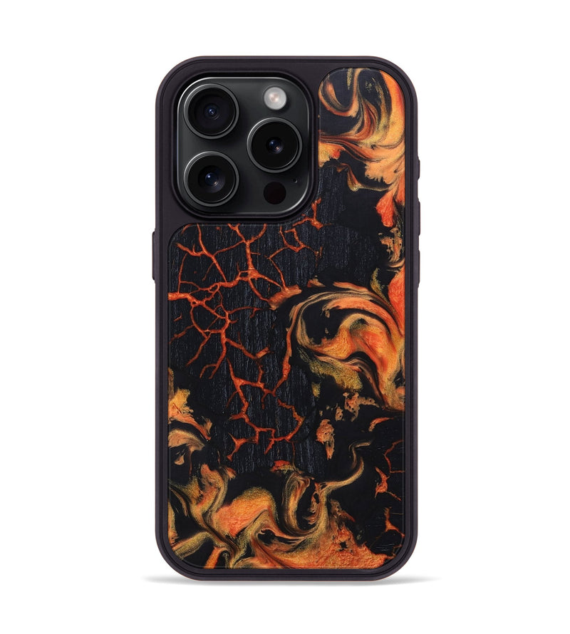 iPhone 15 Pro Wood+Resin Phone Case - Phoebe (Lava, 673510)