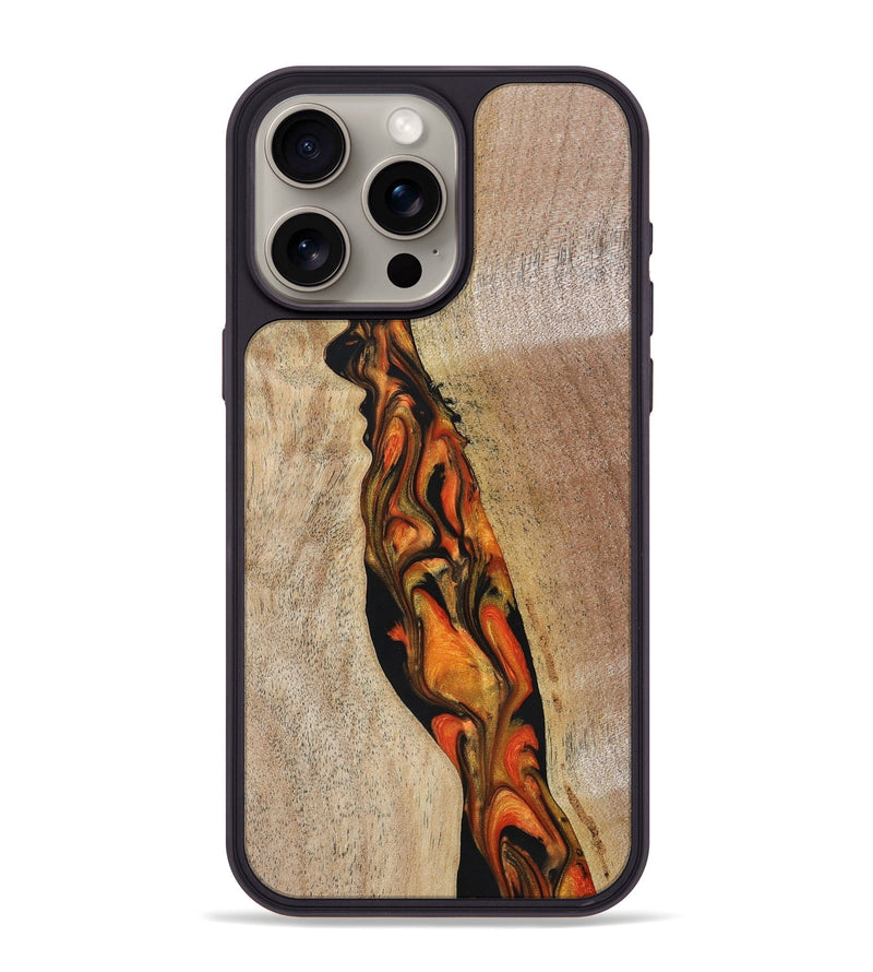 iPhone 15 Pro Max Wood+Resin Phone Case - Nova (Lava, 673511)