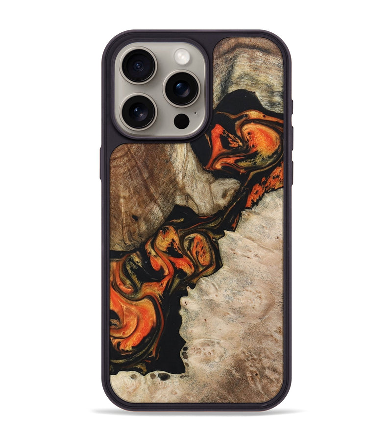 iPhone 15 Pro Max Wood+Resin Phone Case - Blakely (Lava, 673517)