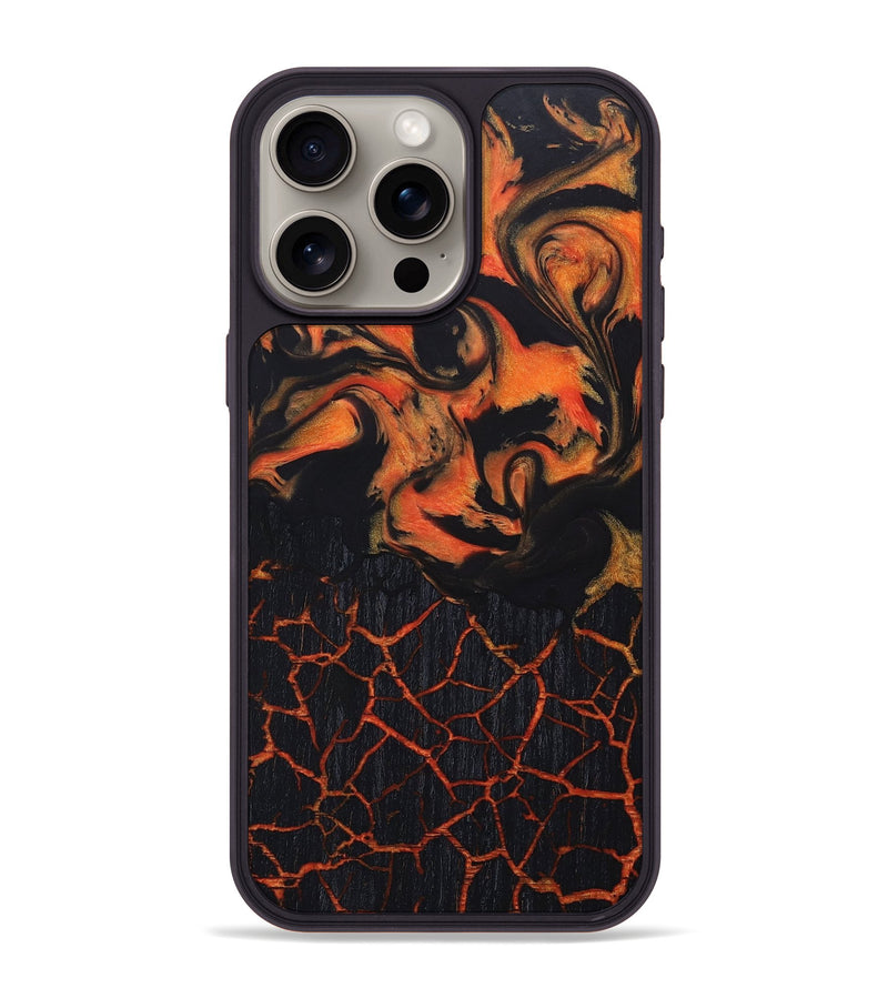 iPhone 15 Pro Max Wood+Resin Phone Case - Corinne (Lava, 673520)