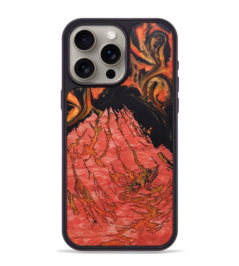 iPhone 15 Pro Max Wood+Resin Phone Case - Shanice (Lava, 673525)