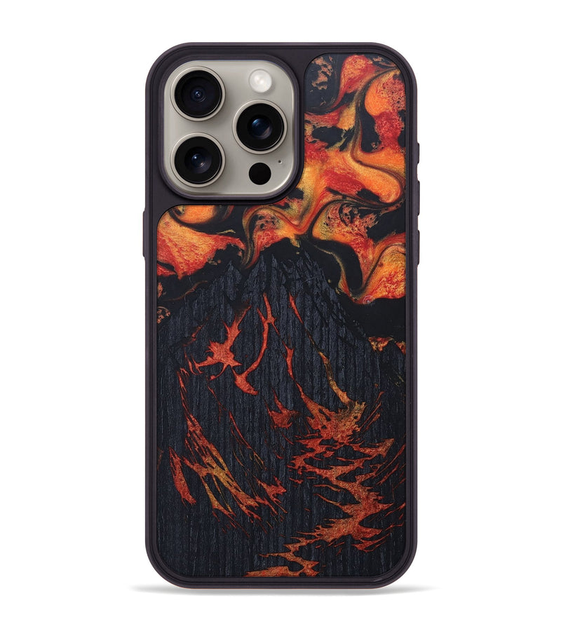 iPhone 15 Pro Max Wood+Resin Phone Case - Alexus (Lava, 673527)