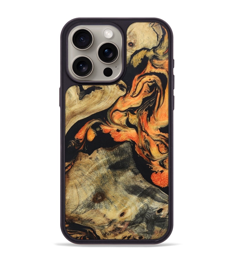 iPhone 15 Pro Max Wood+Resin Phone Case - Alina (Lava, 673528)