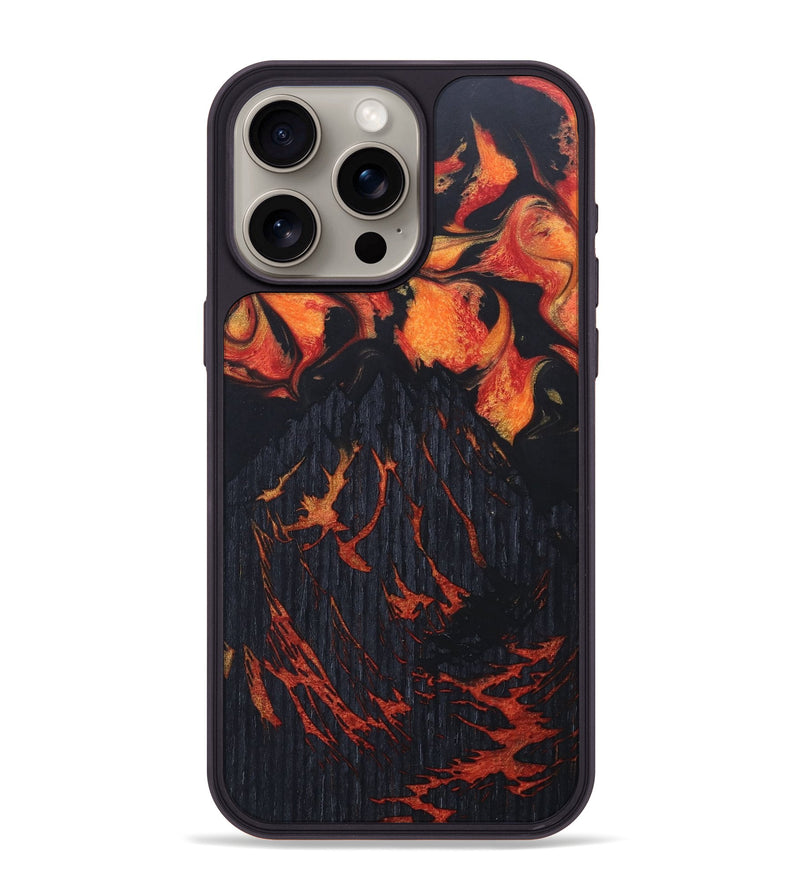 iPhone 15 Pro Max Wood+Resin Phone Case - Derrick (Lava, 673530)