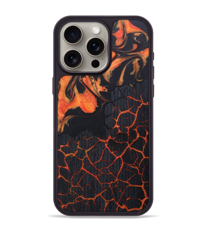 iPhone 15 Pro Max Wood+Resin Phone Case - Garrett (Lava, 673536)