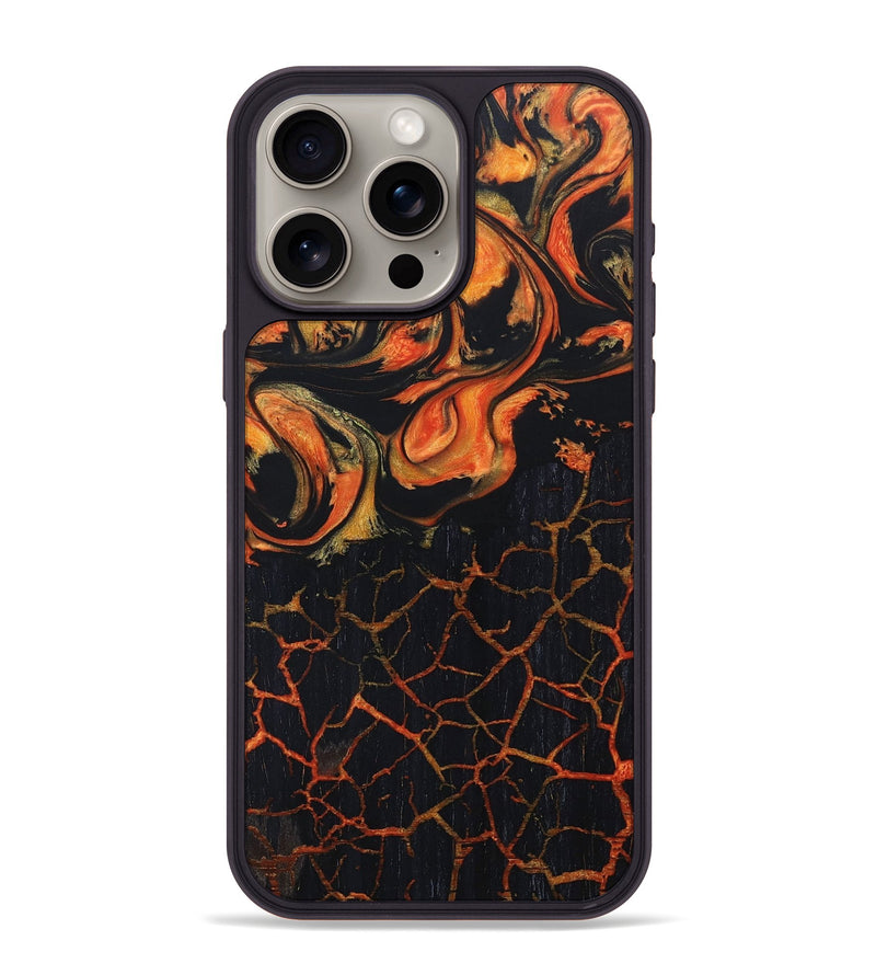 iPhone 15 Pro Max Wood+Resin Phone Case - Alaia (Lava, 673543)