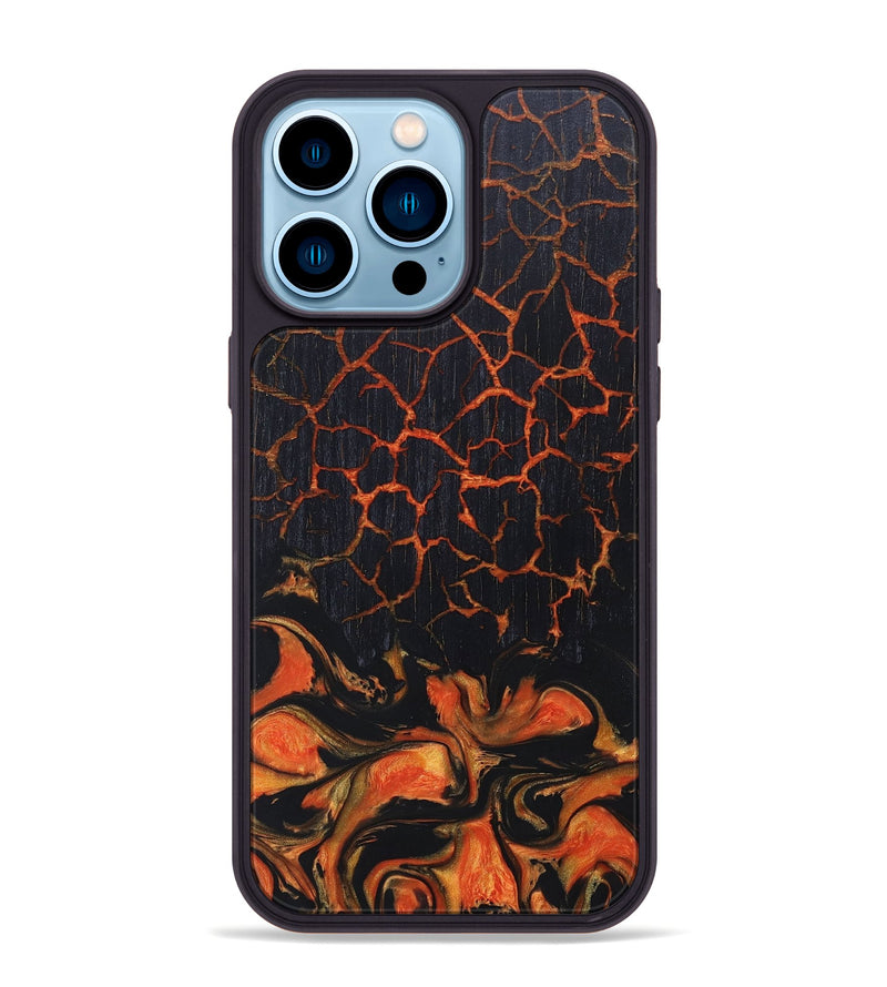 iPhone 14 Pro Max Wood+Resin Phone Case - Ramona (Lava, 673549)