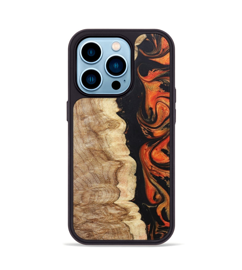 iPhone 14 Pro Wood+Resin Phone Case - Preston (Lava, 673550)
