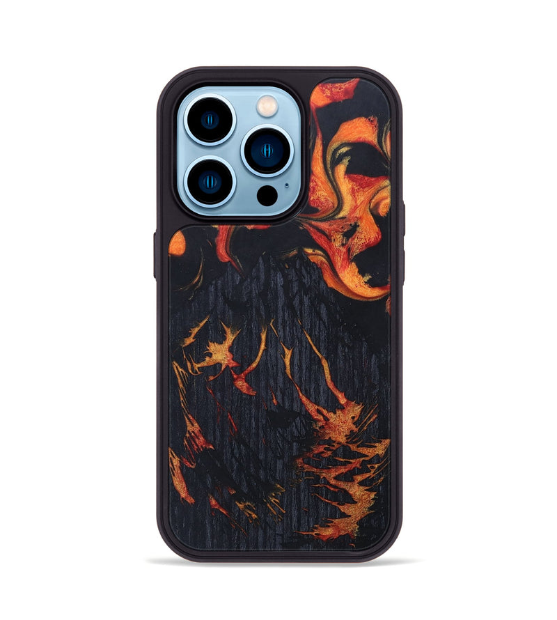 iPhone 14 Pro Wood+Resin Phone Case - Saylor (Lava, 673558)
