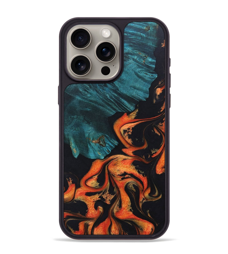 iPhone 15 Pro Max Wood+Resin Phone Case - Axel (Lava, 673566)