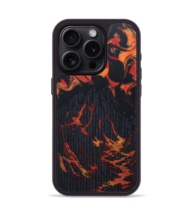 iPhone 15 Pro Wood+Resin Phone Case - Philip (Lava, 673567)
