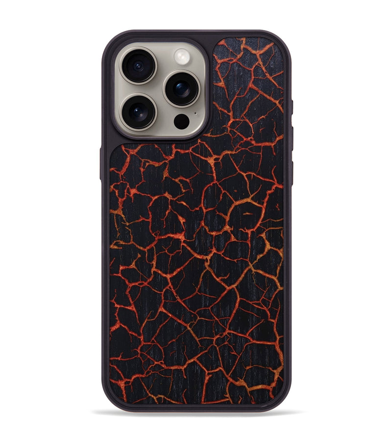 iPhone 15 Pro Max Wood+Resin Phone Case - Mabel (Lava, 673574)