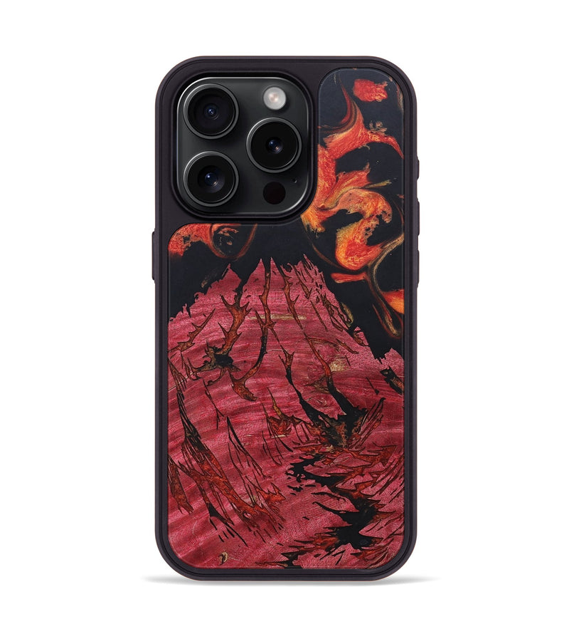 iPhone 15 Pro Wood+Resin Phone Case - Delbert (Lava, 673581)