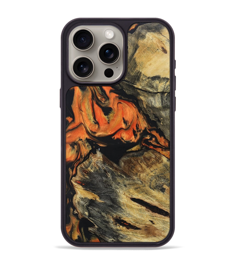 iPhone 15 Pro Max Wood+Resin Phone Case - Adrienne (Lava, 673586)