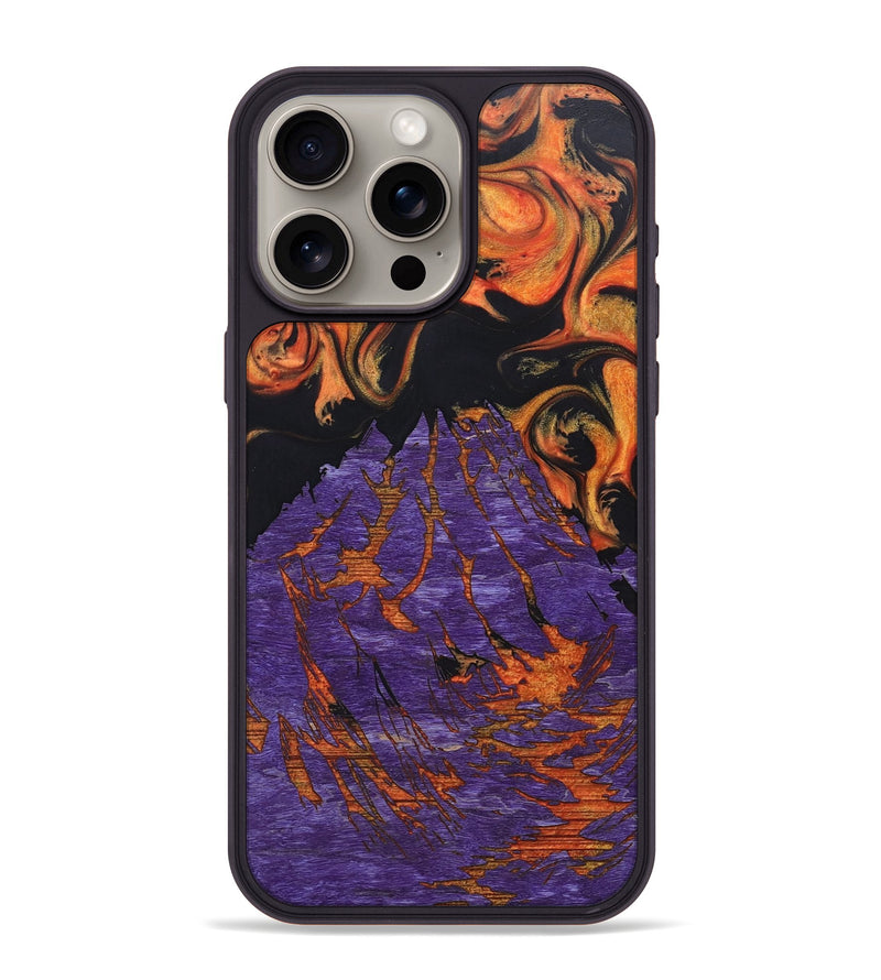 iPhone 15 Pro Max Wood+Resin Phone Case - Colleen (Lava, 673589)