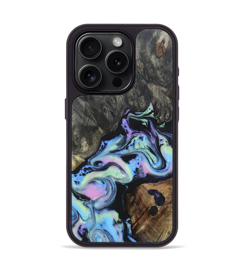 iPhone 15 Pro Wood+Resin Phone Case - Heidi (Aurora, 673641)