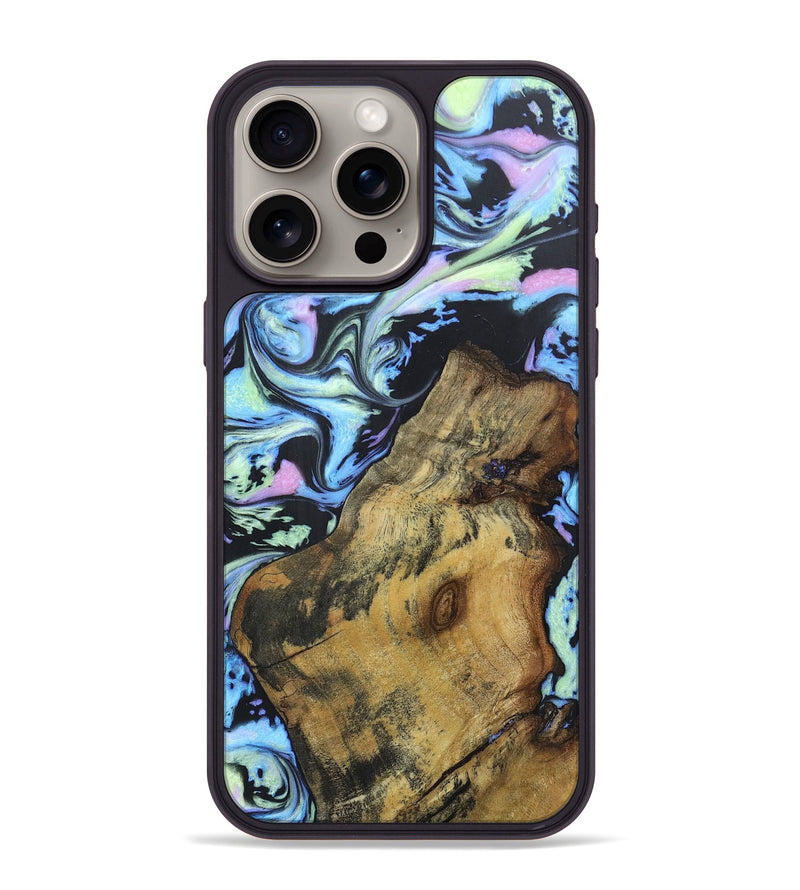 iPhone 15 Pro Max Wood+Resin Phone Case - Luella (Aurora, 673642)