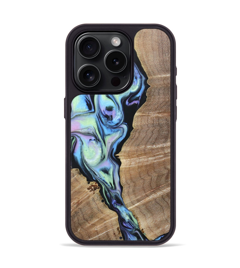 iPhone 15 Pro Wood+Resin Phone Case - Kody (Aurora, 673647)