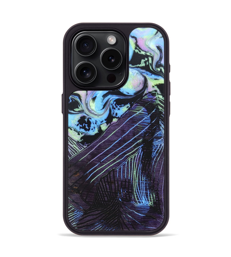 iPhone 15 Pro Wood+Resin Phone Case - Misty (Aurora, 673662)