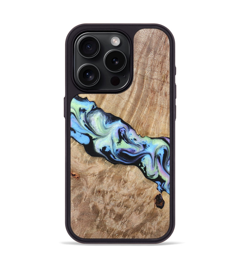 iPhone 15 Pro Wood+Resin Phone Case - Christian (Aurora, 673663)