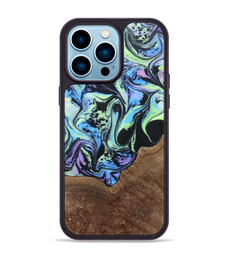 iPhone 14 Pro Max Wood+Resin Phone Case - Corinne (Aurora, 673671)