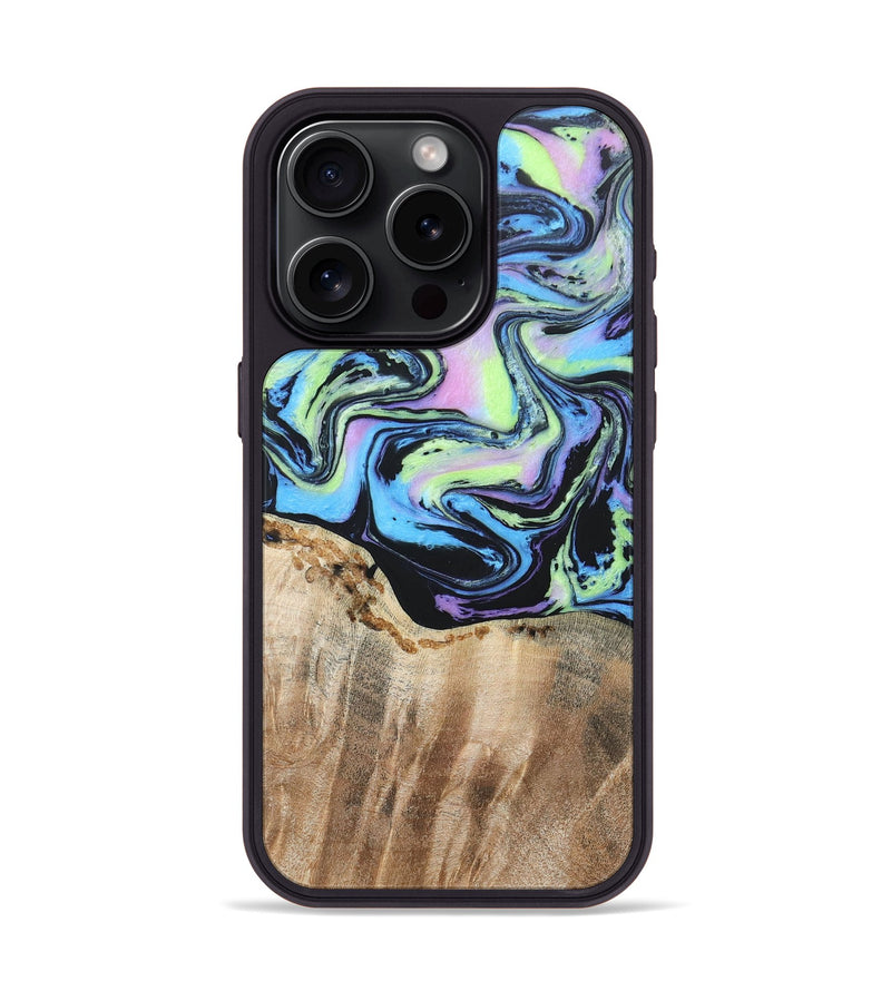 iPhone 15 Pro Wood+Resin Phone Case - Robyn (Aurora, 673672)