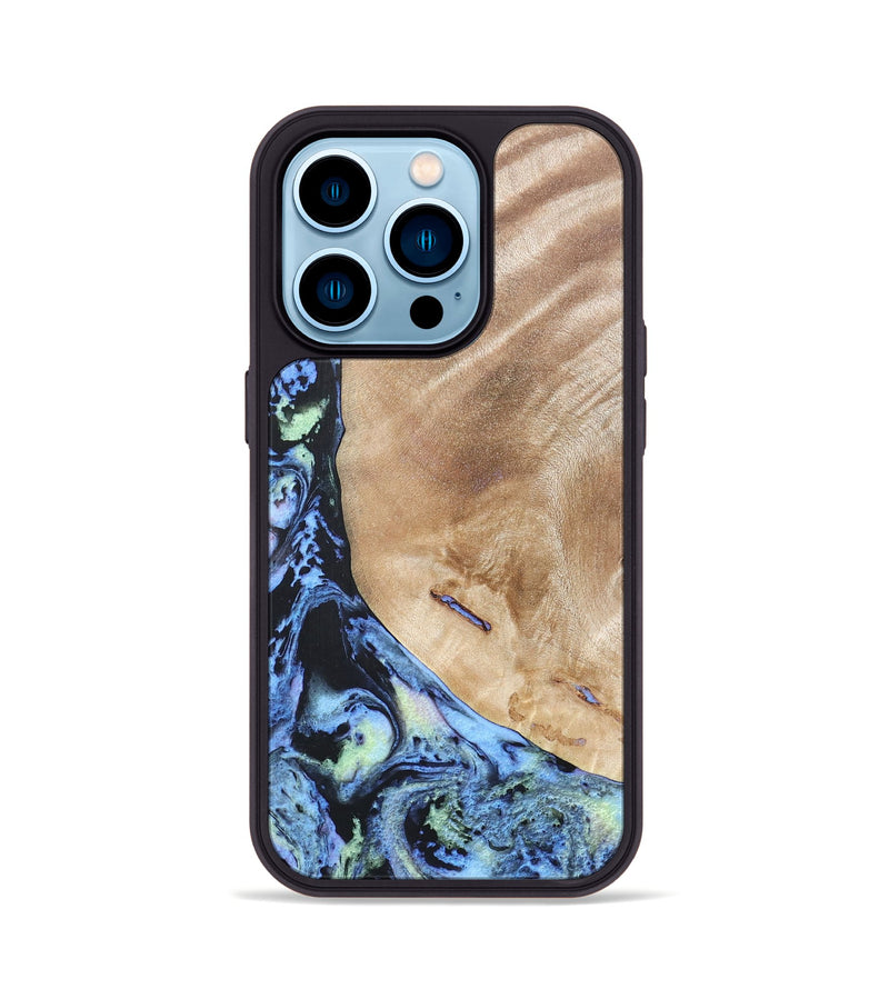 iPhone 14 Pro Wood+Resin Phone Case - Wren (Aurora, 673685)