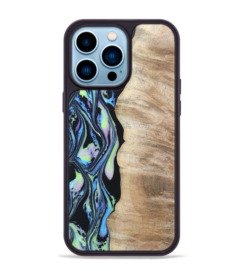 iPhone 14 Pro Max Wood+Resin Phone Case - Aviana (Aurora, 673700)