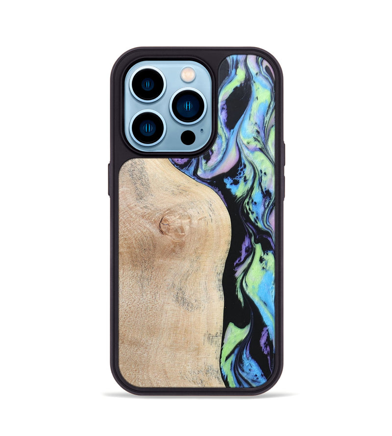 iPhone 14 Pro Wood+Resin Phone Case - Charlee (Aurora, 673710)