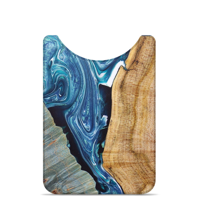Live Edge Wood+Resin Wallet - Ronan (Blue, 673724)