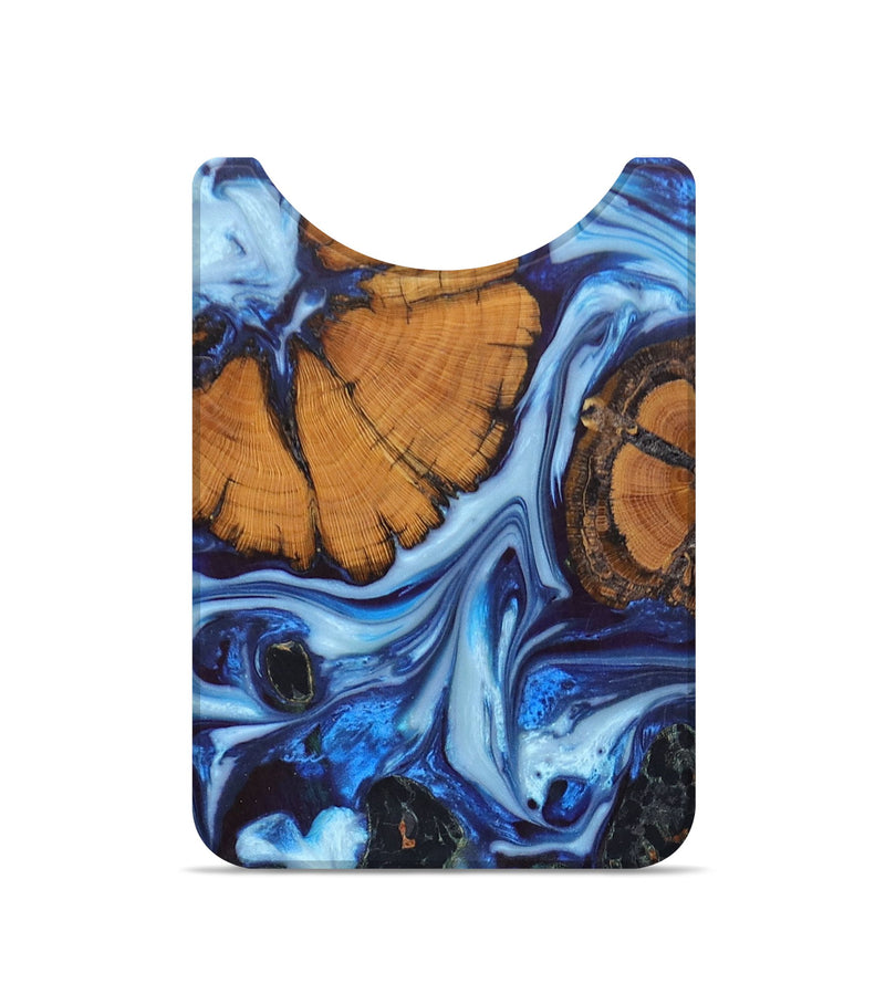 Live Edge Wood+Resin Wallet - Zuri (Blue, 673735)