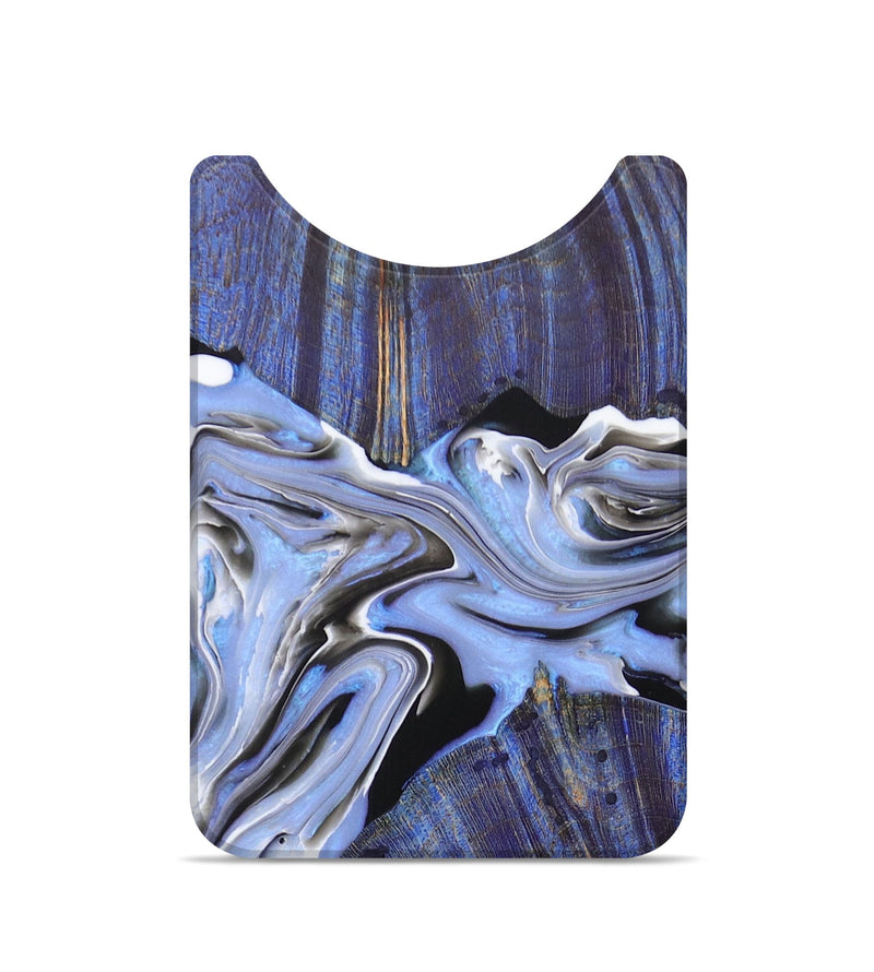 Live Edge Wood+Resin Wallet - Samantha (Blue, 673739)