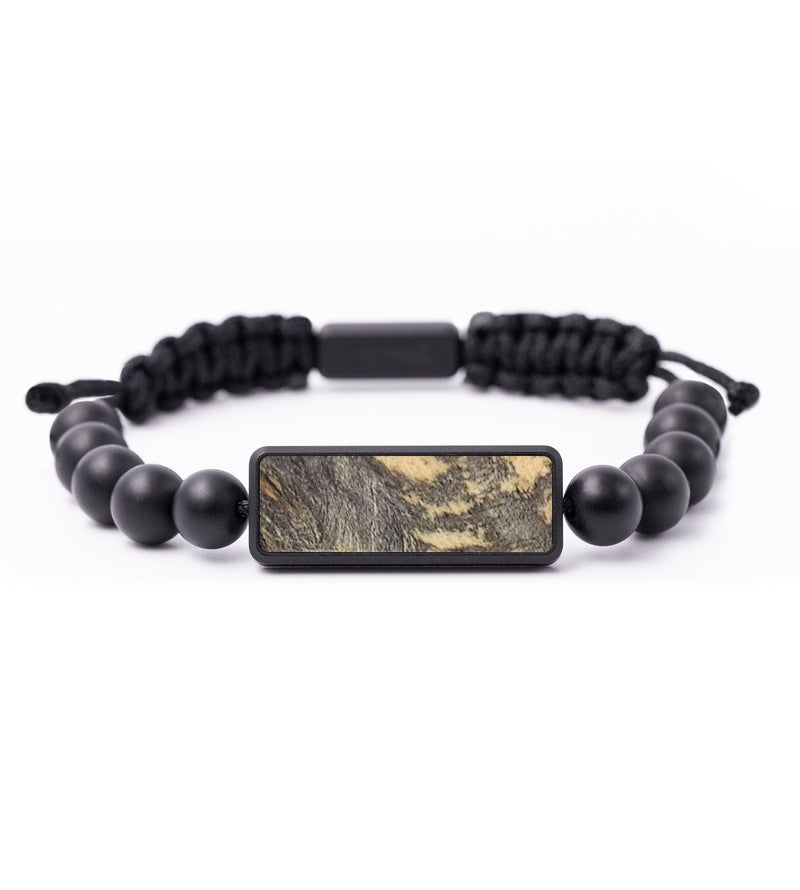 Onyx Bead Wood+Resin Bracelet - Jayden (Wood Burl, 673809)