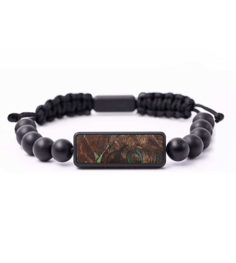 Onyx Bead Wood+Resin Bracelet - Paige (Wood Burl, 673811)