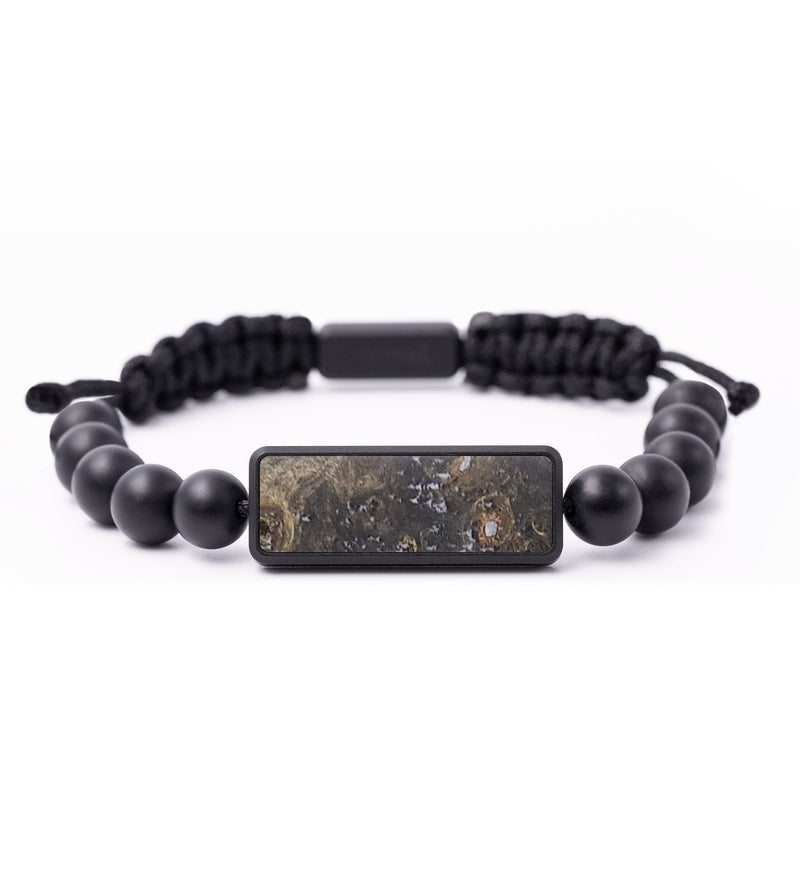 Onyx Bead Wood+Resin Bracelet - Gwen (Wood Burl, 673816)