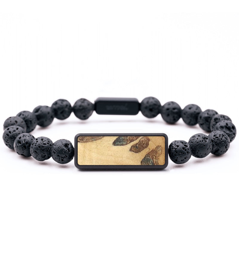 Lava Bead Wood+Resin Bracelet - Rhonda (Wood Burl, 673820)