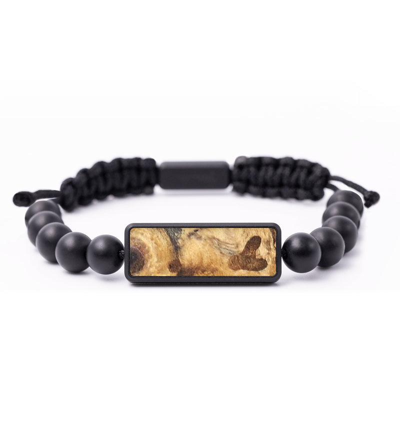 Onyx Bead Wood+Resin Bracelet - Zachary (Wood Burl, 673936)