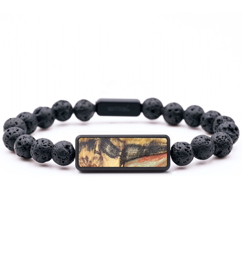 Lava Bead Wood+Resin Bracelet - Kelsey (Wood Burl, 673940)