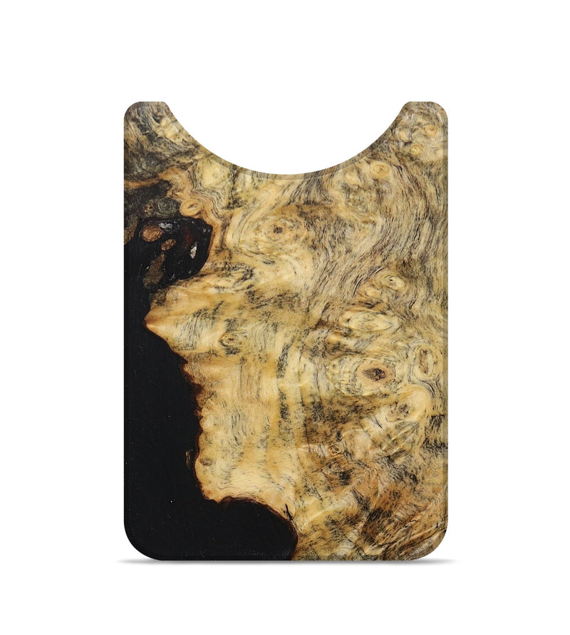 Live Edge Wood+Resin Wallet - Katelyn (Pure Black, 673947)