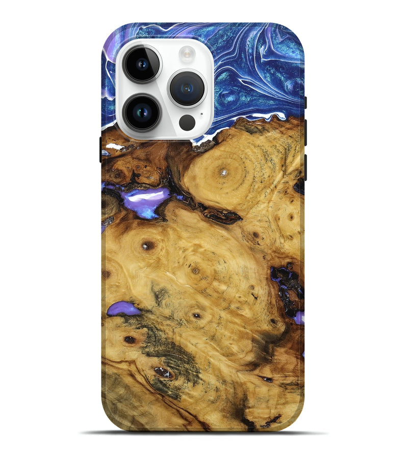 iPhone 15 Pro Max Wood+Resin Live Edge Phone Case - Andy (Purple, 673948)