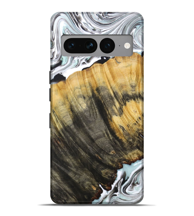 Pixel 7 Pro Wood+Resin Live Edge Phone Case - Orion (Black & White, 673953)