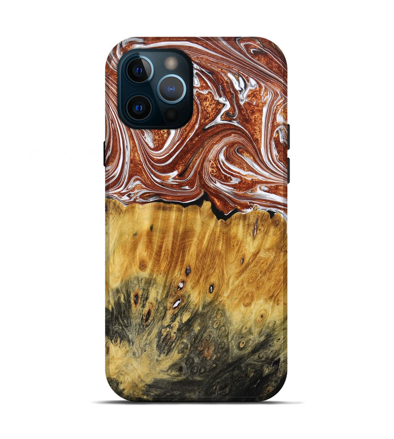 iPhone 12 Pro Wood+Resin Live Edge Phone Case - Shelia (Red, 673963)