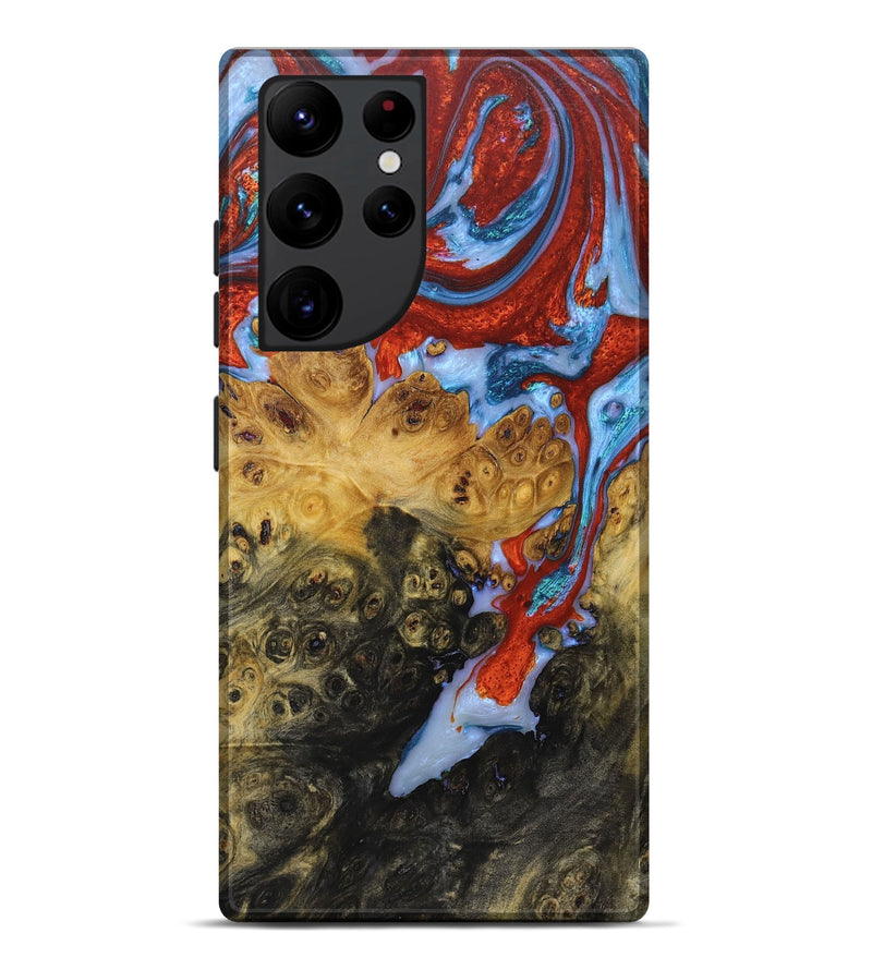 Galaxy S22 Ultra Wood+Resin Live Edge Phone Case - Luca (Red, 673968)