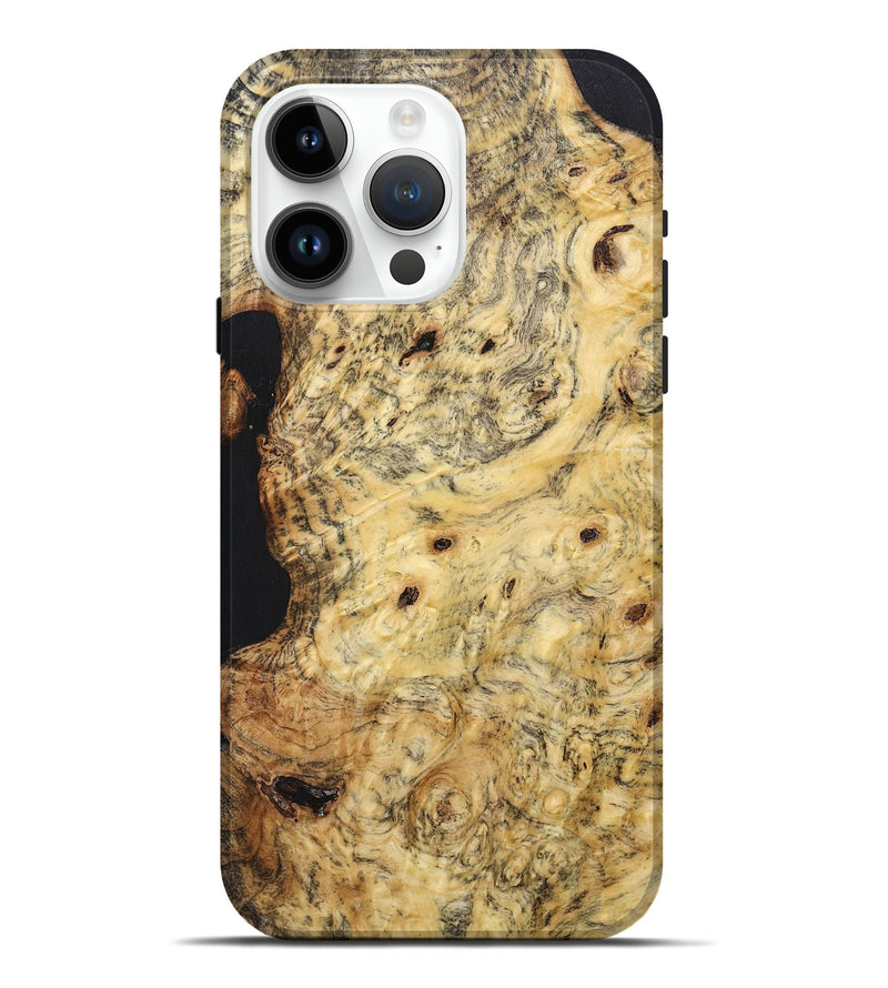 iPhone 15 Pro Max Wood+Resin Live Edge Phone Case - Suzanne (Pure Black, 673972)