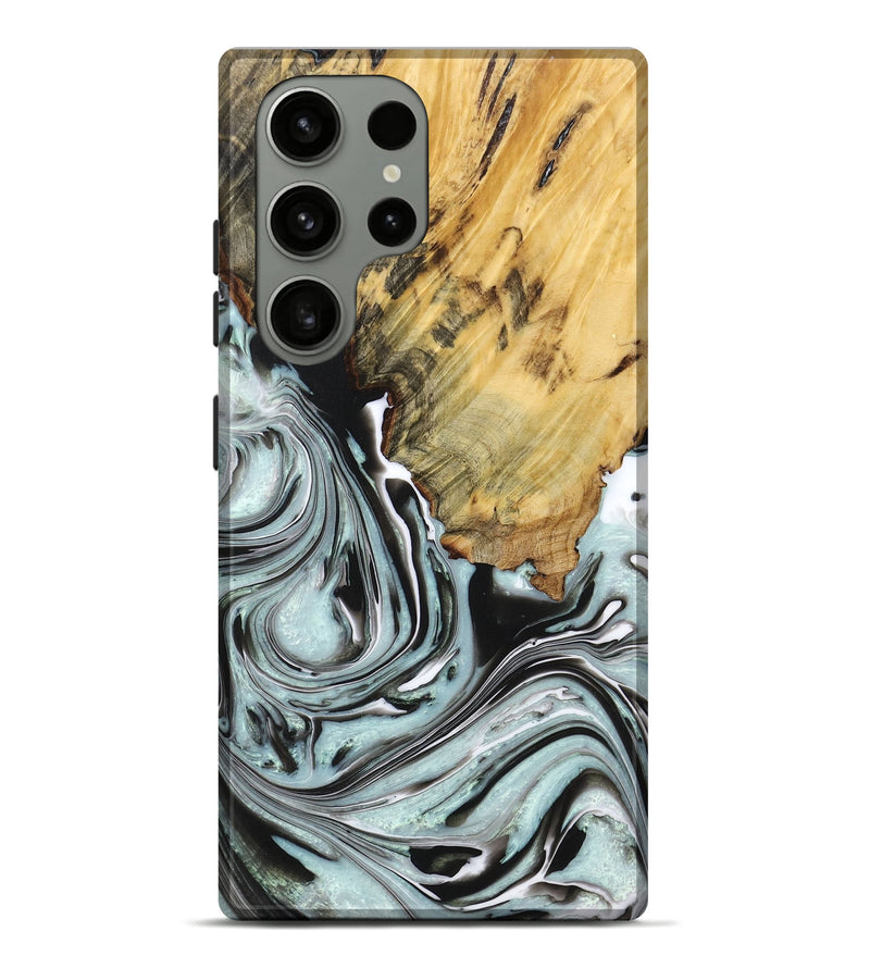 Galaxy S23 Ultra Wood+Resin Live Edge Phone Case - Rafael (Green, 673975)