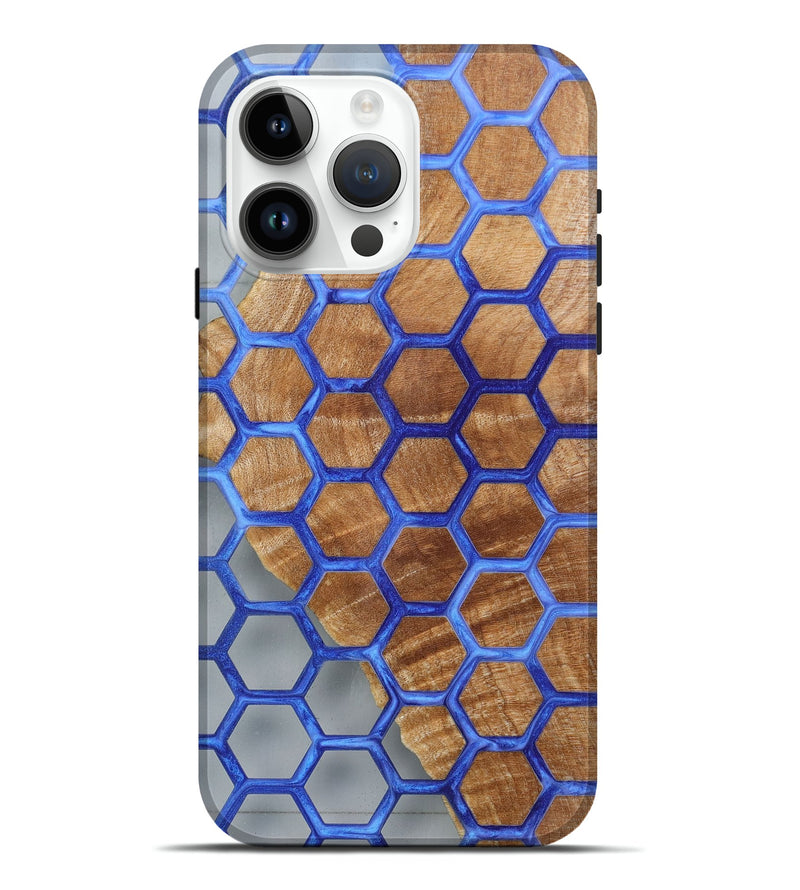 iPhone 15 Pro Max Wood+Resin Live Edge Phone Case - Chasity (Clear, 674005)