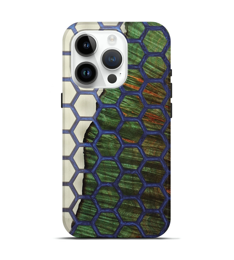 iPhone 15 Pro Wood+Resin Live Edge Phone Case - Charlene (Clear, 674012)